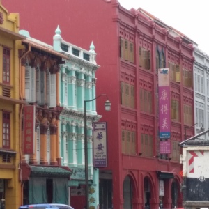 Chinatown streets, festooned in bright colors and packed with interesting shops